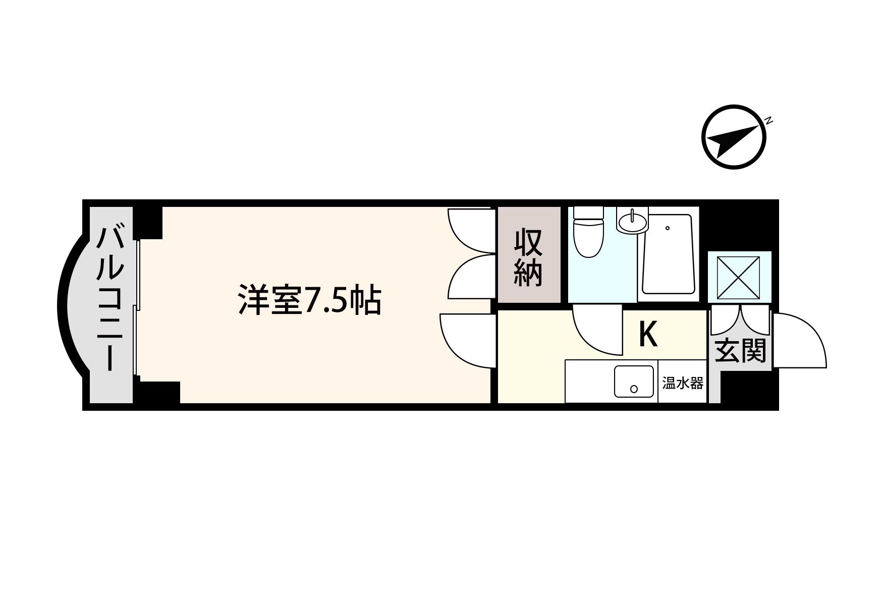 アシスト第2仙台マンション(1K/3階)の間取り写真