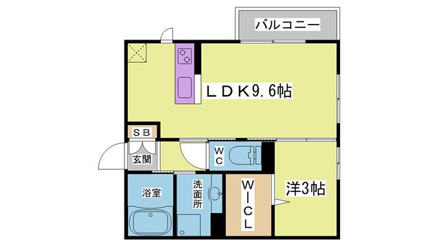 メゾン・クラージュ(1LDK/2階)の間取り写真