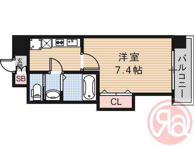 LUXE天王寺(1K/4階)の間取り写真