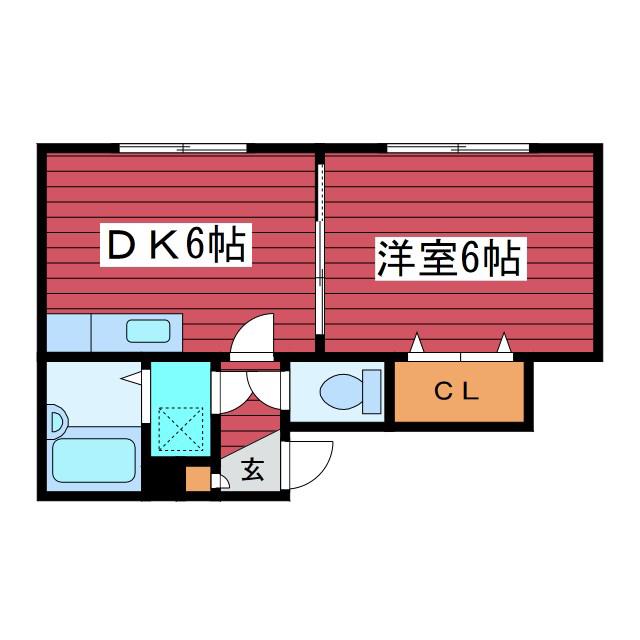 MSコート月寒(1DK/3階)の間取り写真