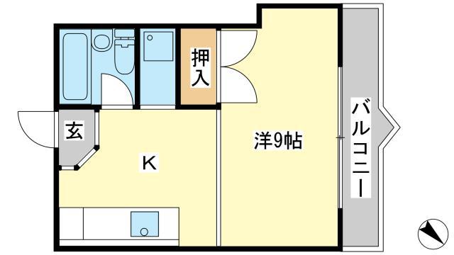 メゾンシンセイ(1K/2階)の間取り写真