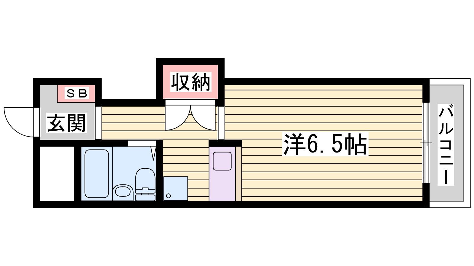 モンテメール学園前(ワンルーム/4階)の間取り写真