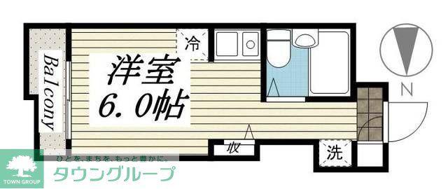 コンフォート長津田(ワンルーム/3階)の間取り写真