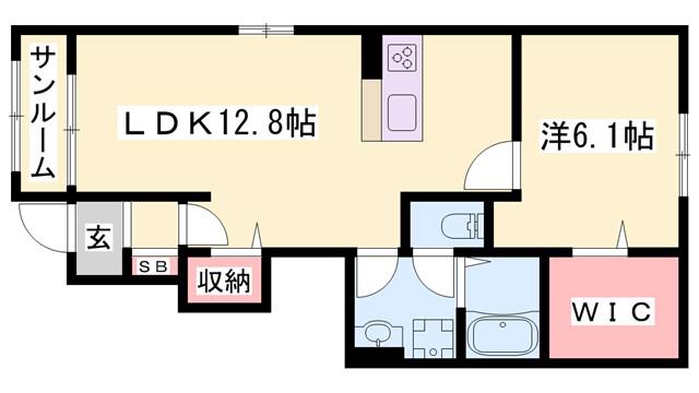 アイリス・K III(1LDK/1階)の間取り写真