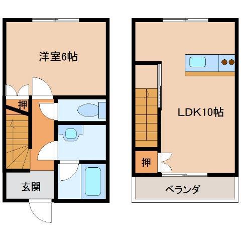 イオメールクロリス(1LDK/2階)の間取り写真