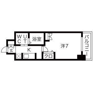 セレニテオズ北巽(1K/5階)の間取り写真