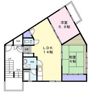 メゾン赤坂(2LDK/3階)の間取り写真
