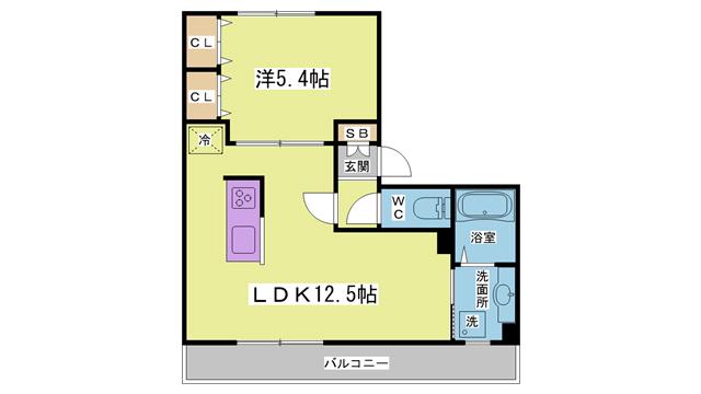 アネックス北神戸(1LDK/1階)の間取り写真