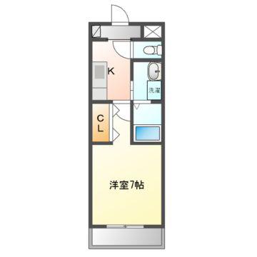 クレメントS(1K/1階)の間取り写真