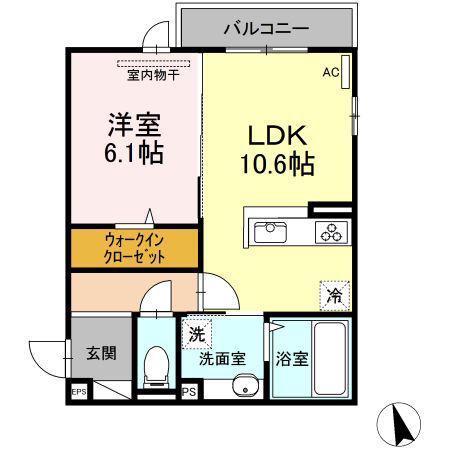 メゾン・ド・シュシュ(1LDK/2階)の間取り写真
