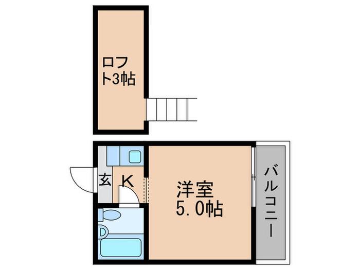 ジュネス大山(ワンルーム/1階)の間取り写真