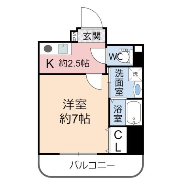 マインズ・コム南森町(1K/5階)の間取り写真