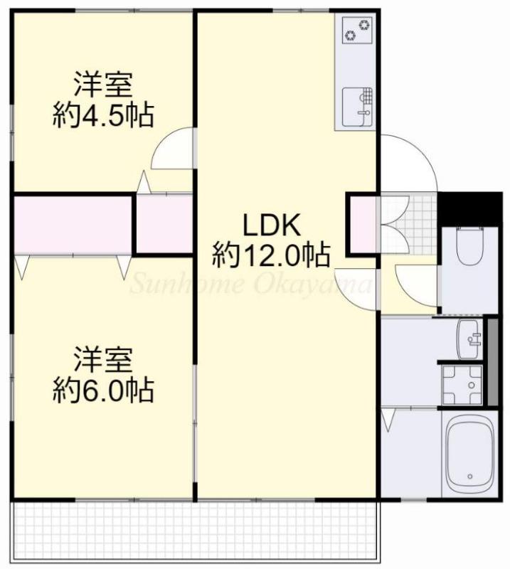 雅アパート 弐番館(2LDK/1階)の間取り写真