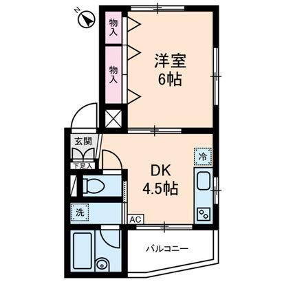 ルプレ荻窪(1DK/2階)の間取り写真