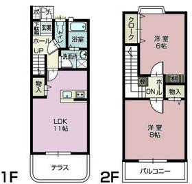 リヴェールIIB(2LDK/1階)の間取り写真