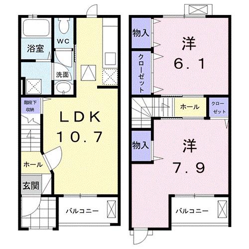 ブリアン(2LDK/1階)の間取り写真