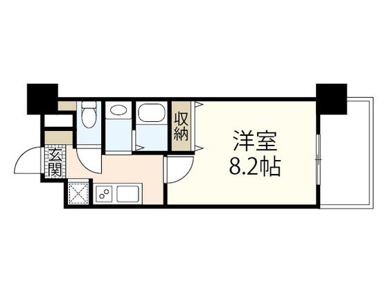 グラビスコート舟入中町(1K/6階)の間取り写真