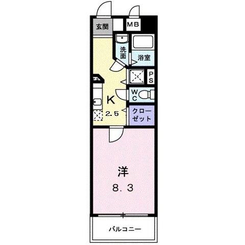 アドレス西町(1K/3階)の間取り写真