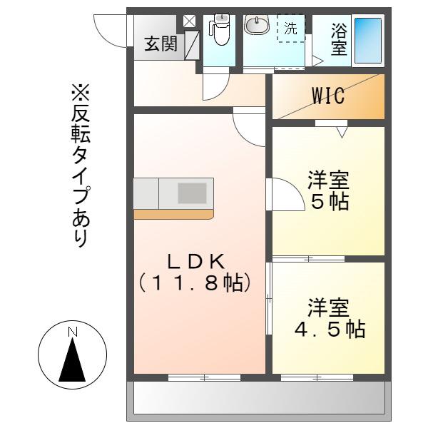 IVY イースト 新池(2LDK/1階)の間取り写真