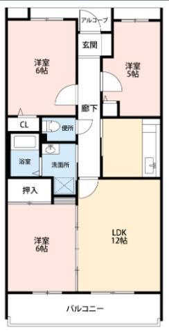 ヴィラ・サンパティーク1(3LDK/2階)の間取り写真