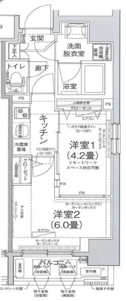 アイル プレミアム池袋ノルド(2K/8階)の間取り写真