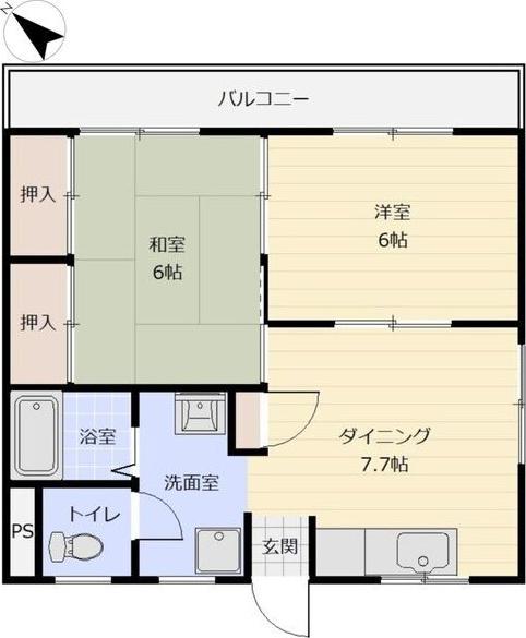 南中井マンション(2DK/2階)の間取り写真