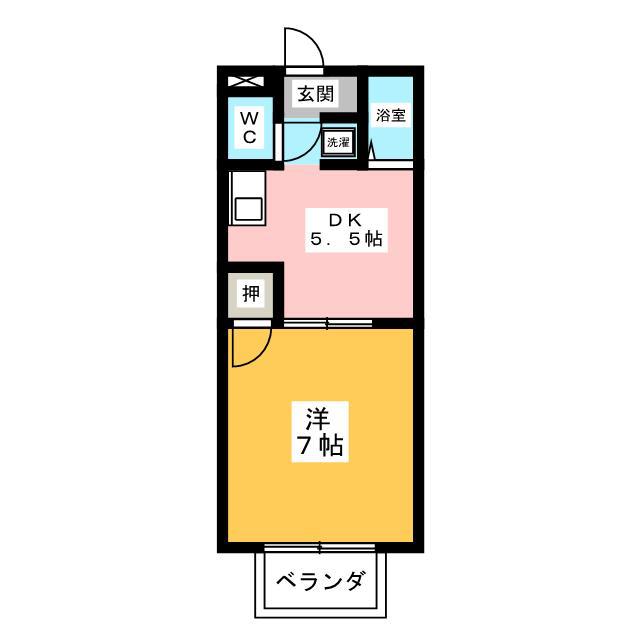 フラットコート泉(1DK/1階)の間取り写真