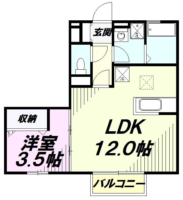 グラシアスナガヌマ II棟(1LDK/1階)の間取り写真
