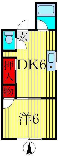 第一久松マンション(1DK/2階)の間取り写真