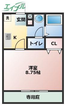 フォーシーズンズ春(1K/1階)の間取り写真