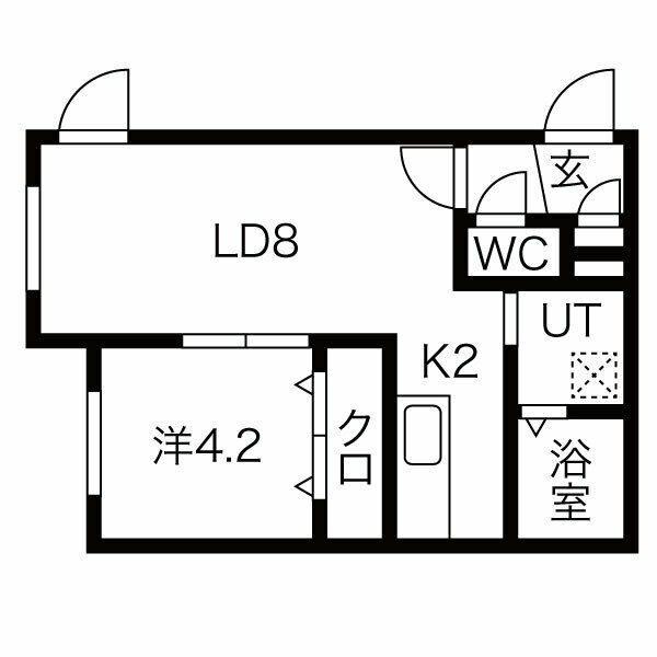 コムズひばりが丘(1LDK/2階)の間取り写真