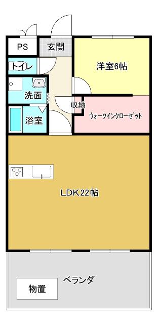 セラフィノI(1LDK/1階)の間取り写真