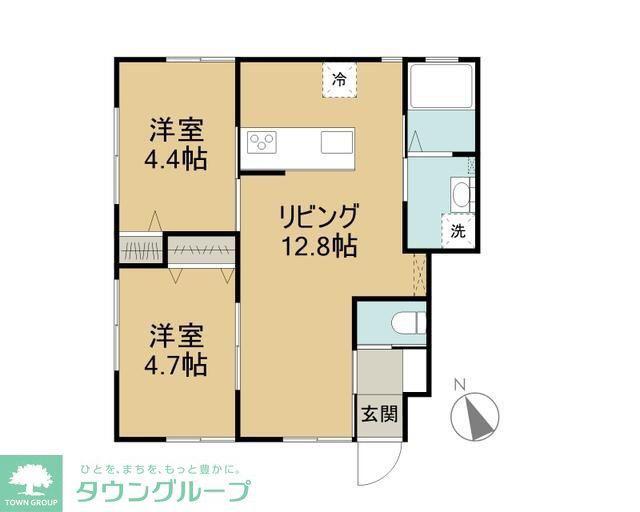 サンライズ柏明原(2LDK/1階)の間取り写真