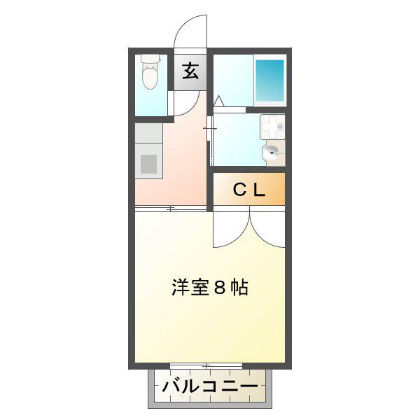メゾンYOU A棟(1K/2階)の間取り写真