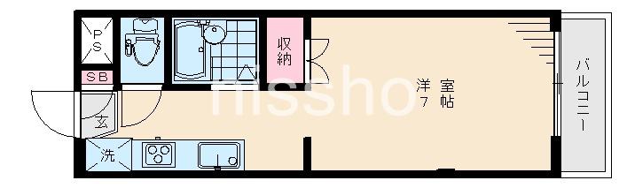 ベルメゾン(1K/1階)の間取り写真