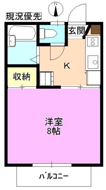 ラプラス西長野(1K/1階)の間取り写真