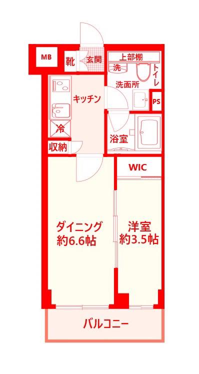 ベルシード野毛山公園(1DK/3階)の間取り写真