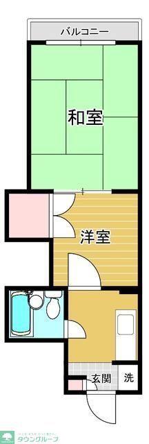 東川口宝パレス(2K/4階)の間取り写真