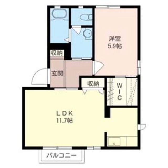 エーデルハイムD(1LDK/1階)の間取り写真