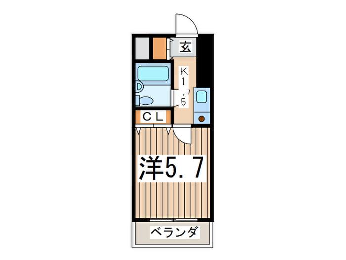 パレ・ドール伊勢佐木町南II(1K/3階)の間取り写真