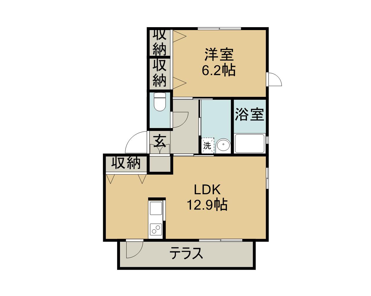 CINQ STELLA 3サンクステラ(1LDK/1階)の間取り写真