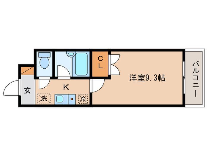 クレール平井(1K/2階)の間取り写真