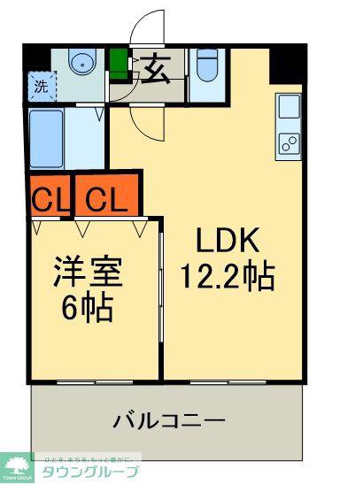 メイ アジュール登戸(1LDK/1階)の間取り写真