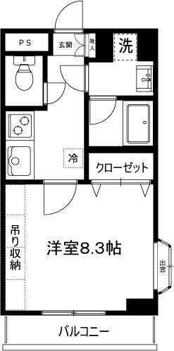 クレメゾン妙典(1K/2階)の間取り写真