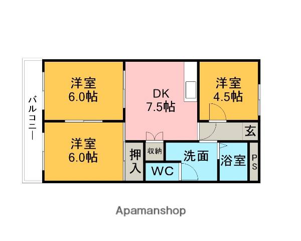 エクセル東刈谷(3DK/2階)の間取り写真