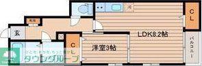 ニューポイント(1LDK/1階)の間取り写真