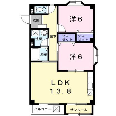 Tレックス(2LDK/2階)の間取り写真