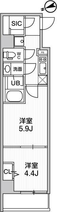 TASUKI RICHESSE KAMATA(2K/6階)の間取り写真