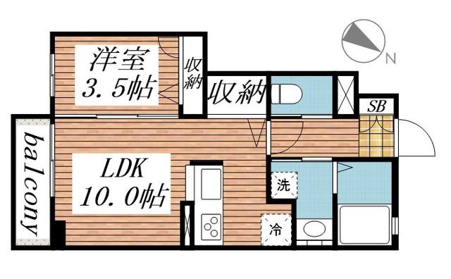 スペランツァ壱番館(1LDK/1階)の間取り写真