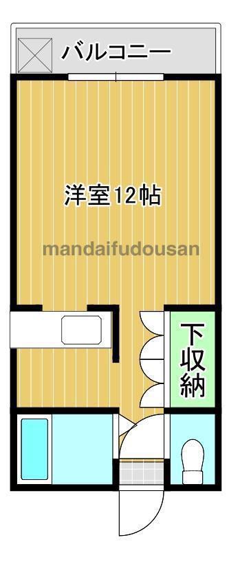 ラパン吉尾(ワンルーム/1階)の間取り写真